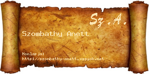 Szombathy Anett névjegykártya